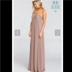 Show me your Mumu dune chiffon strapless dress
